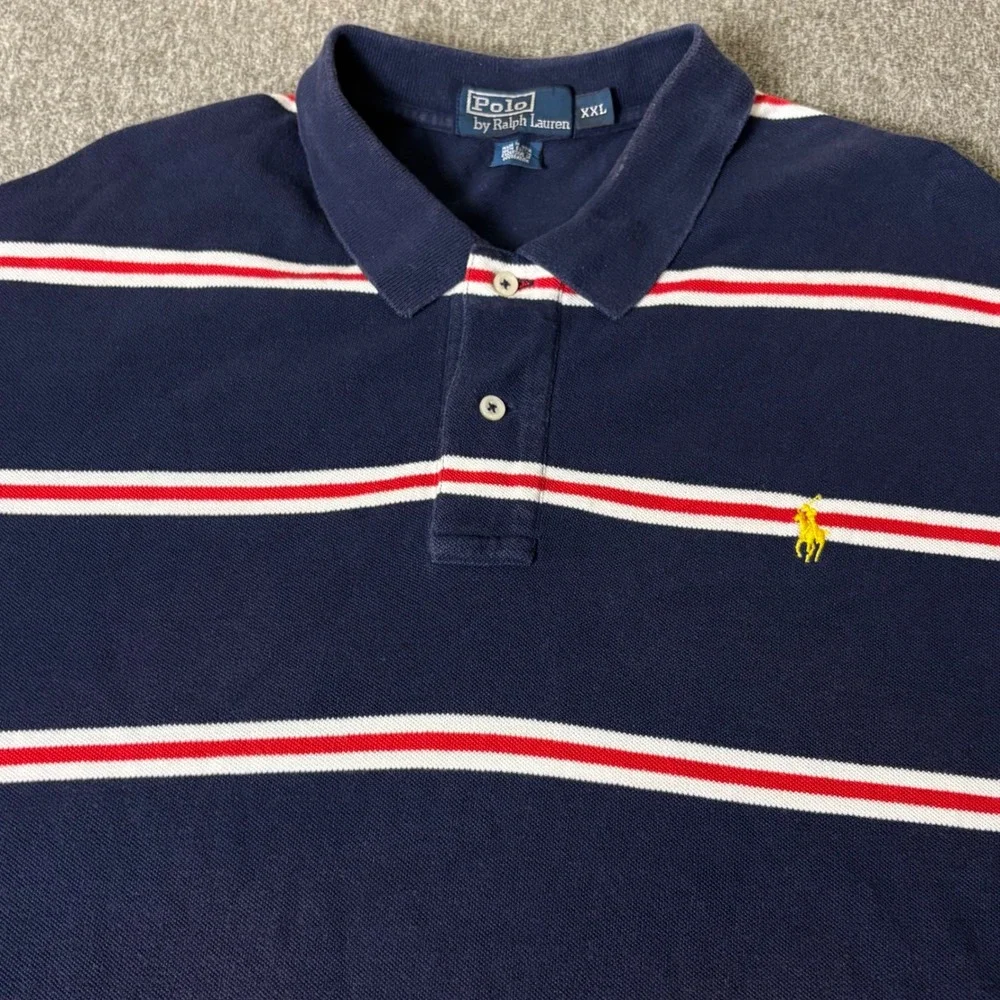 Polo Ralph Lauren‎ Mens XXL Striped Short Sleeve Polo Shirt Old Money